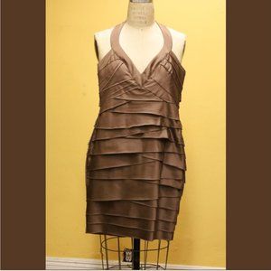 Sexy Chocolate Open Back Bebe Bodycon Dress Size S